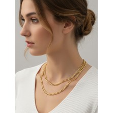 Gistoria Ince Zincir Çift Sıra Altın Kolye