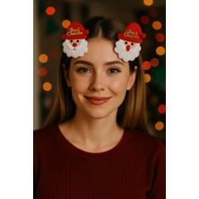 Toyfest Yılbaşı Yeni Yıl Noel Baba Temalı “merry Christmas” Saç Tokası (2’li Set) - Model 1