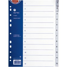 Kitabevimden Noki Seperatör 1-12 Rakamlı Plastik A4 59212