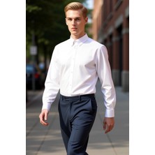 PayBuy Erkek Oxford Dokuma Nakışlı Gömlek Fonksiyonel Dayanıklı Kaliteli Konforlu Estetik Premium