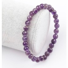 Taşmir Ametist Doğal Taş Bileklik 6 mm Faset Kesim