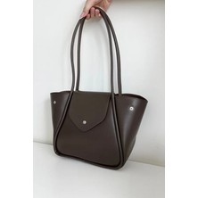 TheMoiss Tek Bölmeli, Yanlardan Çıtçıtlı Ayarlanabilir Suni Deri Kadın El Kol ve Omuz Çantası