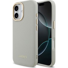 iPhone 17 Kılıf Lacoste Orjinal Lisanslı M-Safe Özellikli Champs Elysees Pu Deri Tasarımlı Kapak Gri