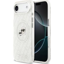 iPhone 17 Air Kılıf Karl Lagerfeld Lisanslı Parlayan Simli Karl & Choupette Heads Kapak Gri
