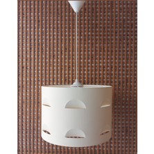 Onay Avize Motifli Krem M-367 Kumaş Kaplama Avize Salon Oturma Odası Yatak Odası Genç ve Çocuk Odası Avize