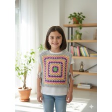 Linas Collection El Yapımı Motifli Çocuk Süveter 3-4 Yaş