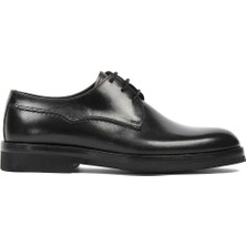 Celal Gültekin Erkek Siyah Bağcıklı Deri Klasik Ayakkabı