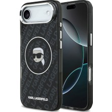 iPhone 17 Air Kılıf Karl Lagerfeld Orjinal Lisanslı Iml Baskılı Kl Heads Kapak Siyah