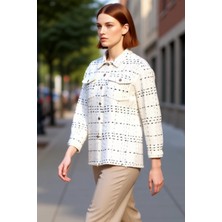 PayBuy Kadın Büyük Beden Tüvit Dokuma Ekose Desenli Uzun Kollu Gömlek Ceket Kış Sezonu ve Konforu