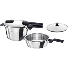 Fissler Vitaquick Glossy 4,5+2,5lt Düdüklü Tencere + Fissler Cam Kapak 22CM Paslanmaz Çelik