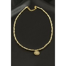 Aspata Store Buğz Nazar Zirkon Taşlı Metal Boncuklu Kolye