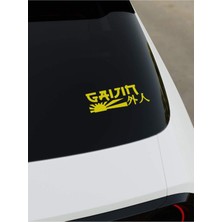 Okyay Works Gaijin Sticker - Sarı - Sarı - Araba-Motosiklet Etiket Sticker