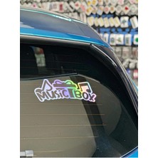 Okyay Works Music Box Hologram Sticker Uyumlu - Araba-Motosiklet Etiket Sticker