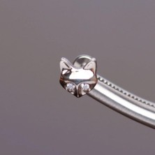Aida Jewelss Yüksek Kalite G23 Titanium Tilki Zirkon Titanyum 6x1.2mm Labret Piercing