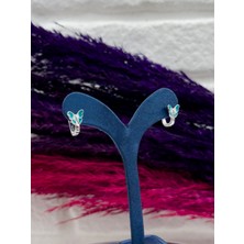 Livora Jewelry 925 Ayar Gümüş Mineli Kelebek Tasarım Çocuk Küpesi – Kız Çocuklar Için Zarif Gümüş Küpe