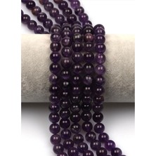 Taşmir Ametist Doğal Taş Dizi 8 mm Yuvarlak Kesim