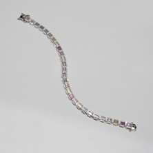 Silvalli 6 mm Su Yolu Dikdörtgen Gümüş Bileklik 922