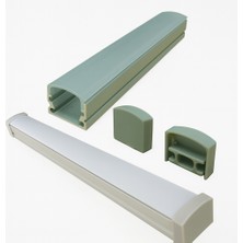 Ledarmy LED Kanal Profil sıva üstü 11x18mm Eloksallı Alüminyum 2 Metre 8117 Şeffaf Opak Pleksi Yan Kapak Metal Tutucu