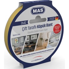 Kitabevimden Mas Çift Taraflı Köpük Bant 15 mm x 5 M 2642