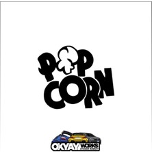 Okyay Works Popcorn Sticker - Siyah - Araba-Motosiklet Etiket Sticker