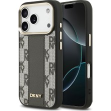 iPhone 17 Pro Uyumlu Kılıf Dkny Orjinal Lisanslı M-Safeli 3D Yazılı Checkered Pattern Kapak Siyah