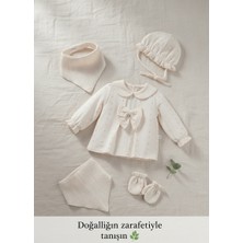 Tongs Baby Kız Bebek 5'li Yeni Doğan Dantelli Müslin Zıbın Takımı %100 Pamuk | Yeni Doğan Hediyelik