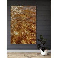 Teona Ahşap Altın Su Dalgaları Sulu Boya Görünümlü Ahşap Dekoratif Tablo Dikdörtgen Tablo