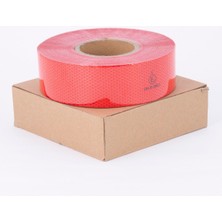 Evimdeyokyok Reflektör Reflektif Petekli Şerit Bant 50 Metre x 5 cm Kırmızı Tüvtürk Uyumlu