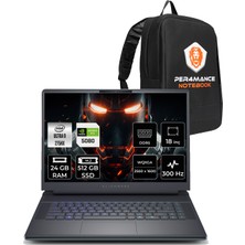 Dell Alienware 18 Area-51 Intel Core Ultra 9 275HX 24GB 512GB SSD RTX5080/16GB 175W 18" Qhd+ 300Hz Fdos Taşınabilir Bilgisayar & Per4 Çanta AA18250U932180WP316