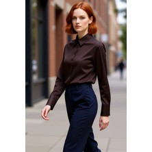 PayBuy Kadın Klasik Poplin Dokuma Uzun Kollu Gömlek Ofis Günlük Konfor Zarif Tasarım Fonksiyonel Şık