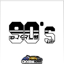 Okyay Works 90S Sticker - Siyah - Araba-Motosiklet Etiket Sticker