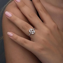 Gumush Hk Gümüş Kadın Yüzük Baget Taşlı |Gümüş Takı Hediyelik Ürünler