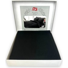 Taç Stripe Saten Nevresim Takımı Çift Kişilik