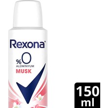 3Ecoswear Rexona Kadın Sprey Deodorant Musk %0 Alüminyum 150 ml Nefes Alabilir ve Yumuşak Dokulu