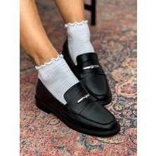 Delos  Deri Toka Detaylı Siyah Kadın Loafer