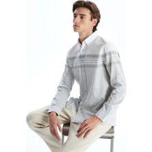 Lc Waikiki Yeni Sezon Regular Fit Uzun Kollu Çizgili Erkek Dokulu Gömlek