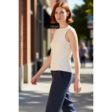 PayBuy Kadın Bisiklet Yaka Fitted Örme Bluz Günlük Stil Rahat ve Şık Özel Tasarım