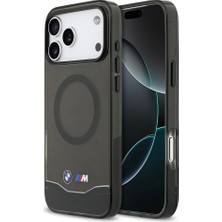 iPhone 17 Pro Max Kılıf Bmw Lisanslı M-Safeli Metal Buton Tasarımlı Tranparan M Dizayn Kapak Siyah
