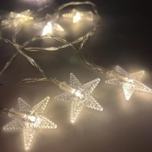 Dodomar 2 m 10 Işık Şeffaf Yıldız Pilli Yılbaşı Led Işık – Gün Işığı Dekor
