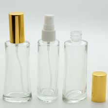 Dbyol Parfüm Şişesi 50 ml (10 Adet) (TEKRAR DOLDURULABİLİR) Sarı Kapak Plastik Valf Eyfel Boş Şişe