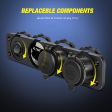 MELLİFERA Dc 12V 24V Panel Montaj 3 USB Bağlantı Noktaları 2 Usb-Bir 3.1A + Tip-C Pd3.0 Araç Şarj Soketi