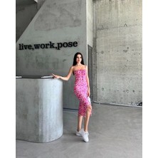 Çarşı Point Kaşkorse Desenli askılı elbise