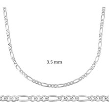 Gumush Hk Gümüş Figaro Zincir 100 mikron 3.5 mm|Gümüş Takı Hediyelik Ürünler