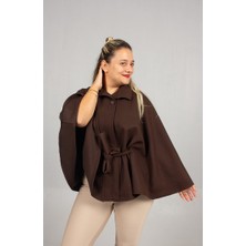 Truva Xxl Asil ve Doğal: Kahverengi Büyük Beden Kaşe Pelerin Panço