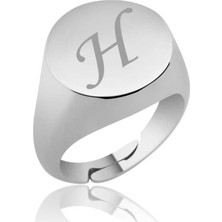 Gumush Hk Gümüş Kadın Yüzük Ayarlanabilir Harfli Şovalye |Gümüş Takı Hediyelik Ürünler