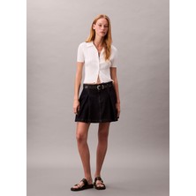 Calvin Klein Jeans Yüksek Bel Mavi Kadın Düz Kısa Etek LV047C717GN8D