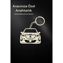 Plakanıza Özel Peugeot 2008 Paslanmaz Çelik Anahtarlık