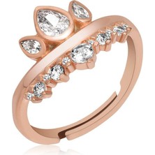 Gumush Hk Gümüş Kadın Yüzük Rose Ayarlanabilir Kraliçe Tacı |Gümüş Takı Hediyelik Ürünler