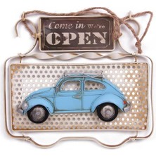 Dekoratif Metal Kapı Yazısı Araba Dekorlu Vintage Hediyelik