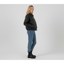 Modestria Kadın Kemer Detaylı Deri Ceket